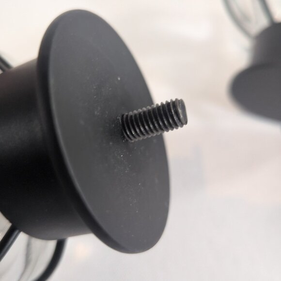 IKEA Blast 4 Set 402.172.48 Round Rod Finials Glass Globe Black Curtain Steel - Picture 10 of 16